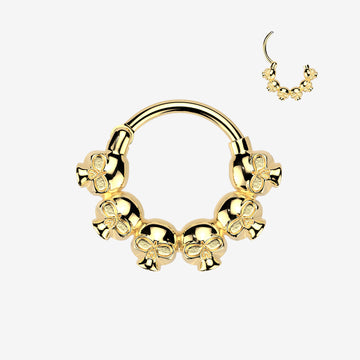 Golden Death Arc Skulls Clicker Hoop Ring